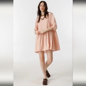 Lantropy Alcala Linen Dress Soft Pink One Size